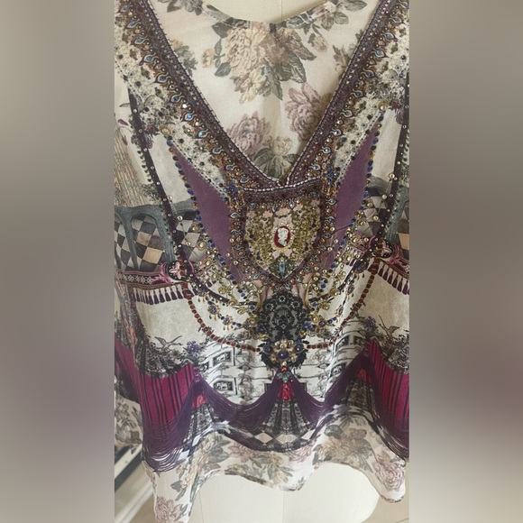 Camilla double layer camisole with crystals sz S NWOT - Picture 5 of 6